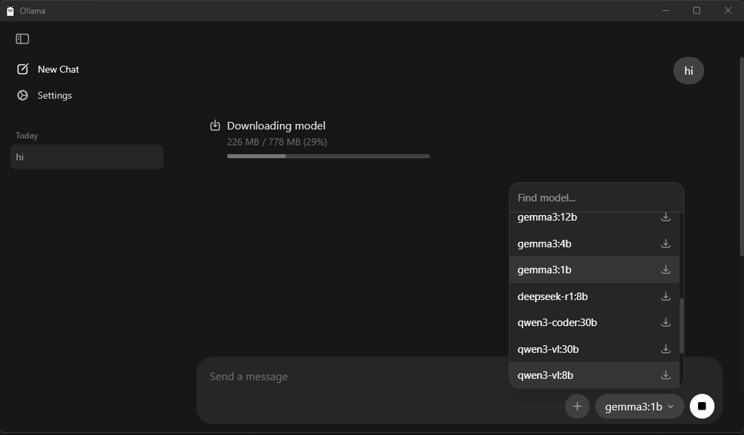 Ollama Application Interface