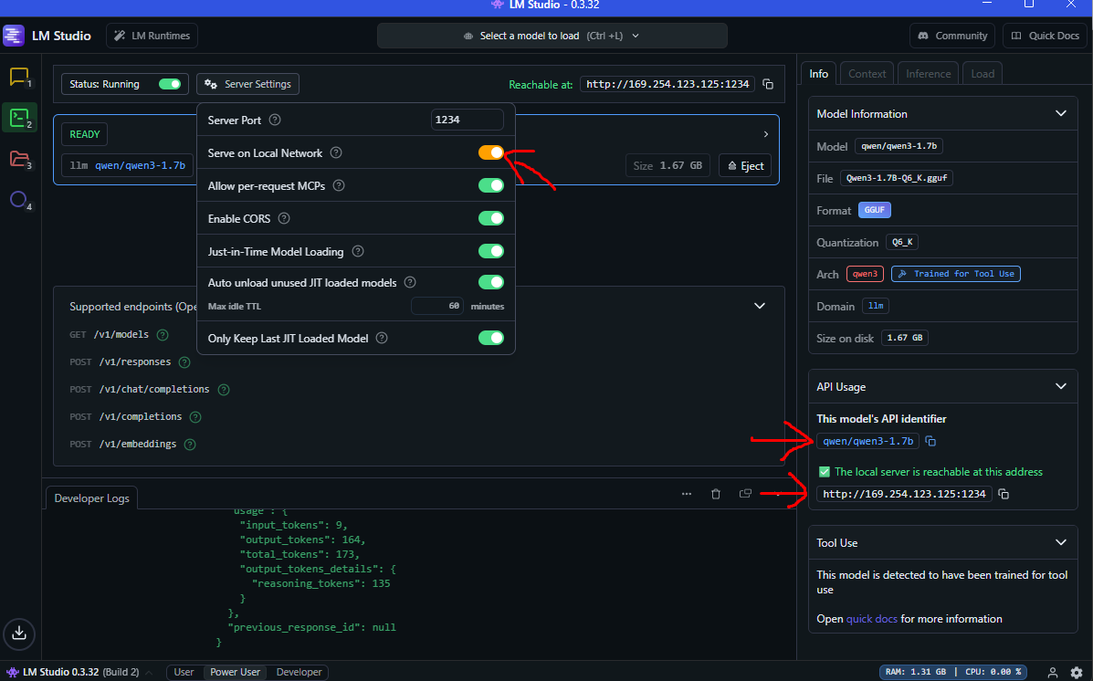 LM Studio API Endpoint